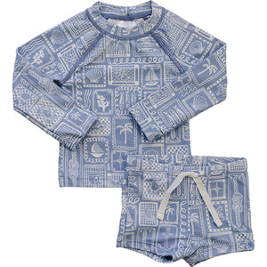 Blue Beach Long Sleeve Swim Set Blue Beach Long Sleeve Swim Set