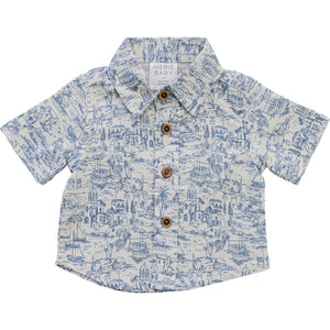 Santorini Linen Button Up Shirt Santorini Linen Button Up Shirt