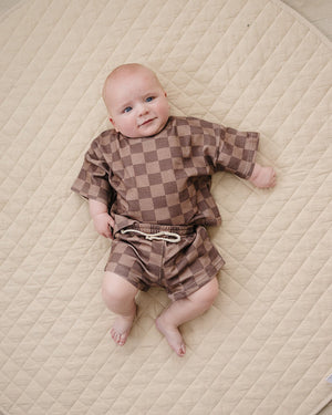 Shorts Set | Espresso Checkered Shorts Set | Espresso Checkered