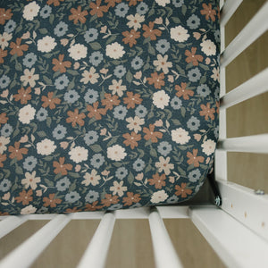 Midnight Floral Muslin Crib Sheet Midnight Floral Muslin Crib Sheet