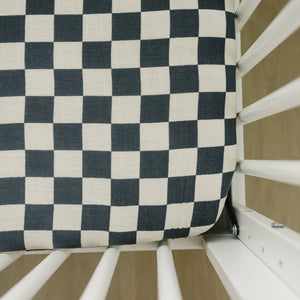 Charcoal Checkered Muslin Crib Sheet Charcoal Checkered Muslin Crib Sheet