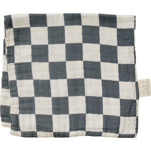 Charcoal Checkered Muslin Burp Cloth Charcoal Checkered Muslin Burp Cloth