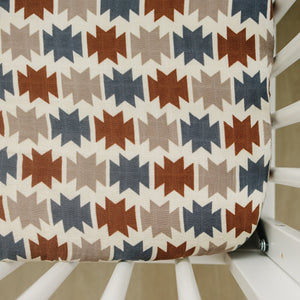 Western Aztec Muslin Crib Sheet Western Aztec Muslin Crib Sheet