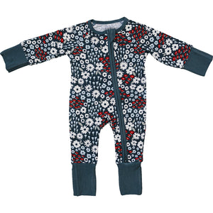 Americana Floral Ribbed Bamboo Zipper Americana Floral Ribbed Bamboo Zipper