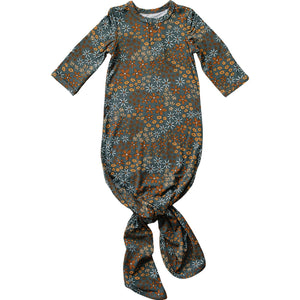 Navy Floral Bamboo Knot Gown Navy Floral Bamboo Knot Gown