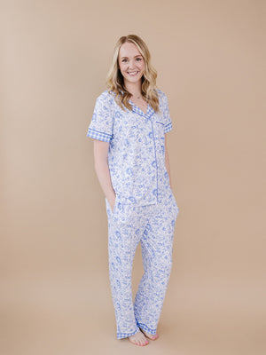 Bamboo Women's Pajamas| Blue Flowers Bamboo Women's Pajamas| Blue Flowers