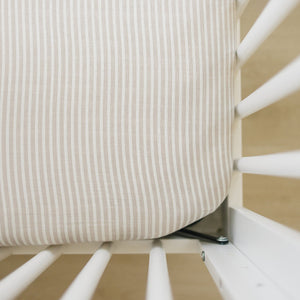 Taupe Stripe Muslin Crib Sheet Taupe Stripe Muslin Crib Sheet