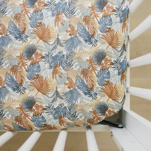 Paradise Palms Muslin Crib Sheet Paradise Palms Muslin Crib Sheet