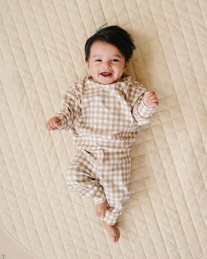 Jogger Set | Beige Gingham Jogger Set | Beige Gingham