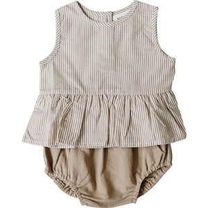 Tan Stripes Peplum Set Tan Stripes Peplum Set