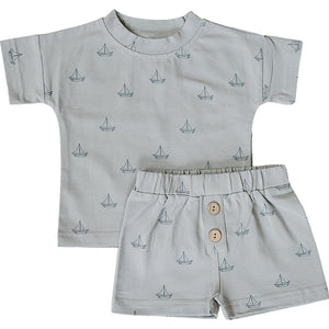 Sailboat Button Short Set Sailboat Button Short Set