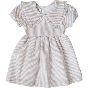 Taupe Stripe Peter Pan Collar Dress Taupe Stripe Peter Pan Collar Dress