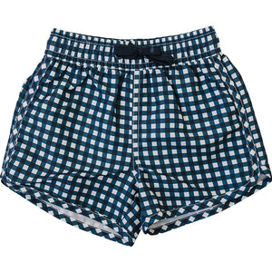 Navy Gingham Swim Shorts Navy Gingham Swim Shorts