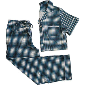Women's Navy Gingham Lounge Set Women's Navy Gingham Lounge Set