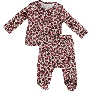 Antique Floral Ribbed Bamboo Layette Set Antique Floral Ribbed Bamboo Layette Set