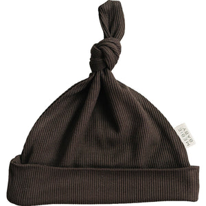 Brown Ribbed Bamboo Newborn Knot Hat Brown Ribbed Bamboo Newborn Knot Hat