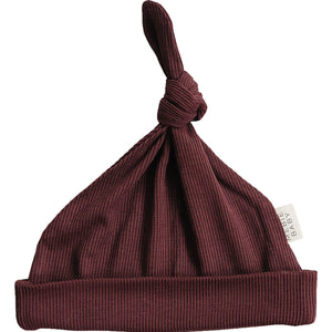 Deep Violet Ribbed Bamboo Newborn Knot Hat Deep Violet Ribbed Bamboo Newborn Knot Hat