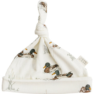 Ducks Ribbed Bamboo Newborn Knot Hat Ducks Ribbed Bamboo Newborn Knot Hat