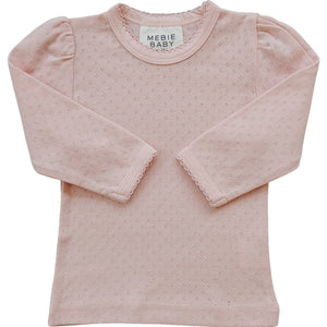 Pink Pointelle Long Sleeve Tee Pink Pointelle Long Sleeve Tee