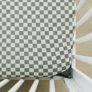 Light Green Checkered Bamboo Stretch Crib Sheet Light Green Checkered Bamboo Stretch Crib Sheet