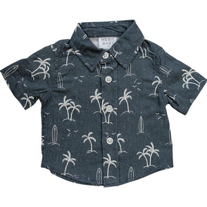 Navy Surfer Linen Button Up Shirt Navy Surfer Linen Button Up Shirt