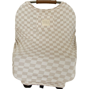 Taupe Checkered Bamboo Multi-Use Cover Taupe Checkered Bamboo Multi-Use Cover