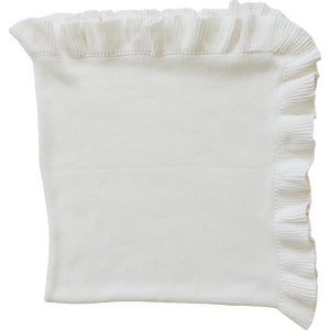 White Ruffle Knit Blanket White Ruffle Knit Blanket