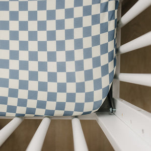 Blue Checkered Ribbed Bamboo Stretch Crib Sheet Blue Checkered Ribbed Bamboo Stretch Crib Sheet