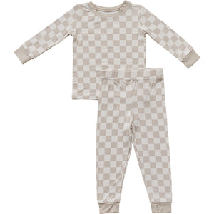 Taupe Checkered Bamboo Cozy Set Taupe Checkered Bamboo Cozy Set