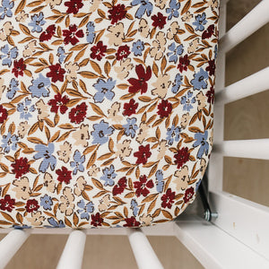 Desert Floral Ribbed Bamboo Stretch Crib Sheet Desert Floral Ribbed Bamboo Stretch Crib Sheet