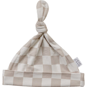 Taupe Checkered Bamboo Newborn Knot Hat Taupe Checkered Bamboo Newborn Knot Hat