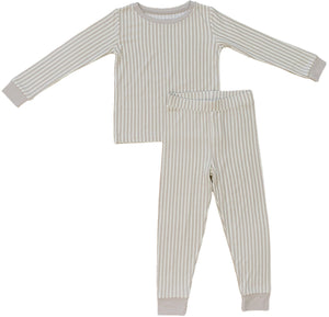 Taupe Stripe Ribbed Bamboo Cozy Set Taupe Stripe Ribbed Bamboo Cozy Set