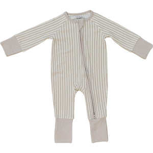 Taupe Stripe Ribbed Bamboo Zipper Taupe Stripe Ribbed Bamboo Zipper
