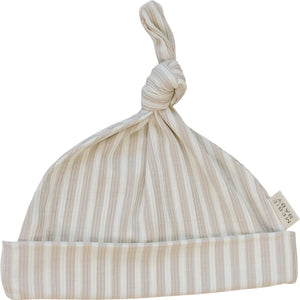 Taupe Stripe Ribbed Bamboo Newborn Knot Hat Taupe Stripe Ribbed Bamboo Newborn Knot Hat