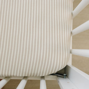 Taupe Stripe Ribbed Bamboo Stretch Crib Sheet Taupe Stripe Ribbed Bamboo Stretch Crib Sheet