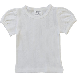 White Pointelle Tee White Pointelle Tee