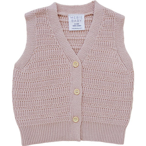 Pink Knit Button Down Vest Pink Knit Button Down Vest