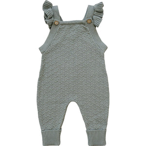 Green Ruffle Knit Overalls Green Ruffle Knit Overalls
