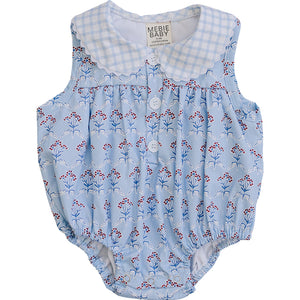 Blue Meadow Bubble Romper Blue Meadow Bubble Romper