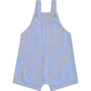 Blue Stripe Short Linen Overalls Blue Stripe Short Linen Overalls