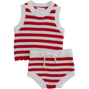 Red Stripe Bloomer Tank Set Red Stripe Bloomer Tank Set