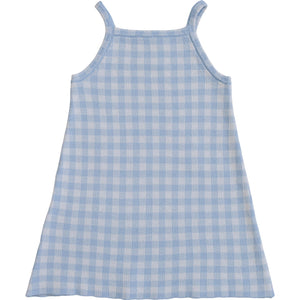 Blue Knit Gingham Dress Blue Knit Gingham Dress