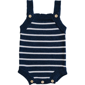 Nautical Stripe Knit Bubble Romper Nautical Stripe Knit Bubble Romper