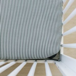 Green Stripes Muslin Crib Sheet Green Stripes Muslin Crib Sheet