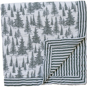 Forest + Green Stripes Muslin Quilt Forest + Green Stripes Muslin Quilt