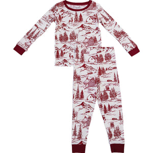 Holiday Toile Ribbed Bamboo Cozy Set Holiday Toile Ribbed Bamboo Cozy Set