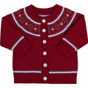 Red Fair Isle Cardigan Red Fair Isle Cardigan