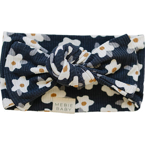 Navy Daisy Ribbed Bamboo Head Wrap Navy Daisy Ribbed Bamboo Head Wrap