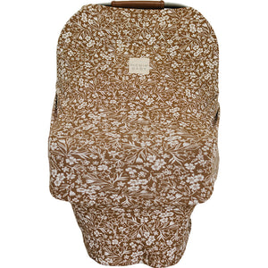 Brown Floral Ribbed Bamboo Multi-Use Cover Brown Floral Ribbed Bamboo Multi-Use Cover