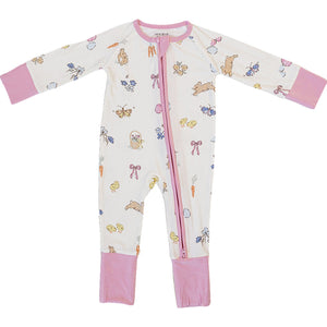 Pink Bunny Ribbed Bamboo Zipper Pink Bunny Ribbed Bamboo Zipper